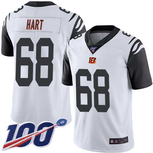 Cincinnati Bengals Limited White Men Bobby Hart Jersey NFL Footballl 68 100th Season Rush Vapor Untouchable